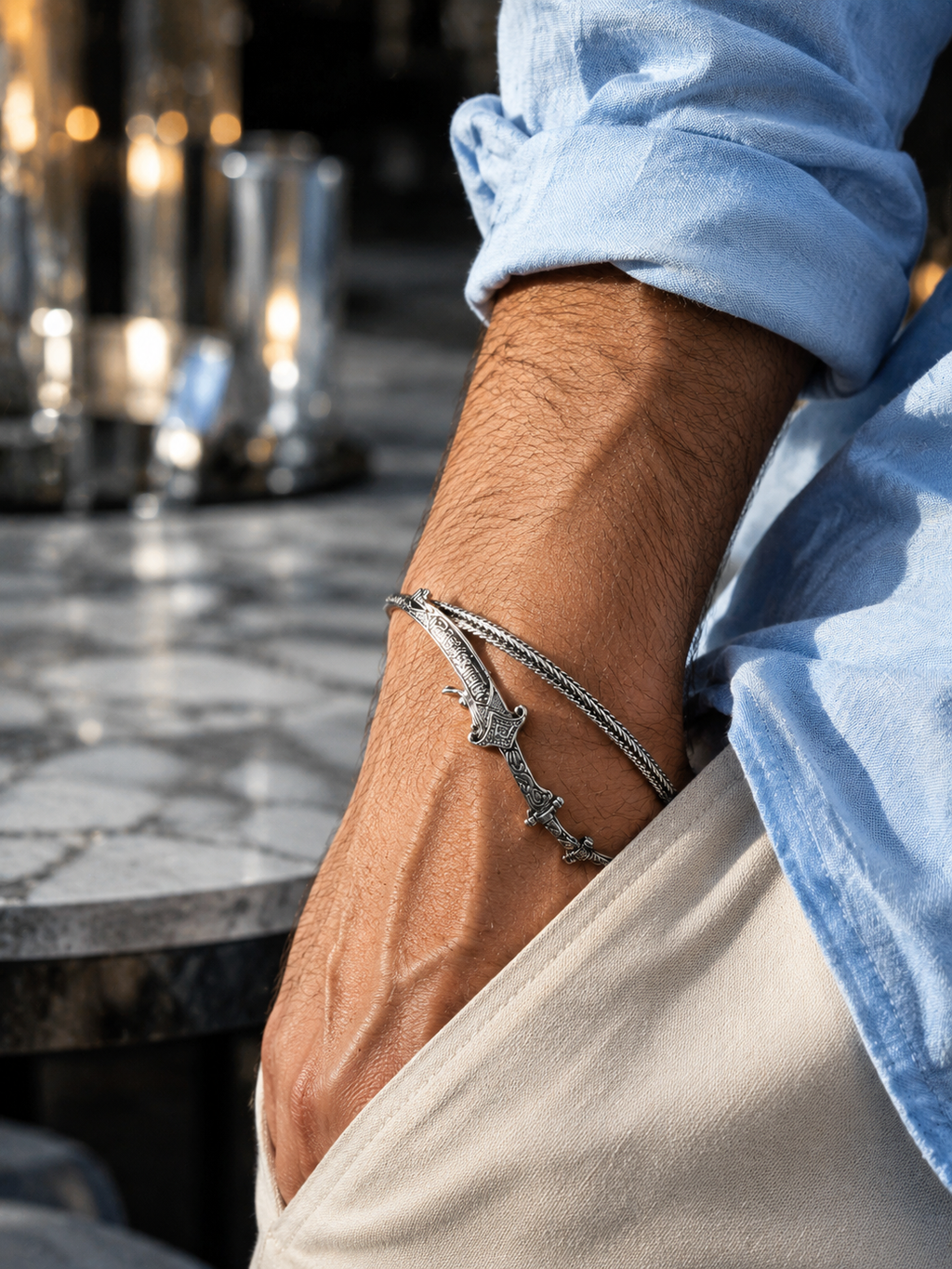 925 Sterling Silver Zulfiqar Sword Bracelet