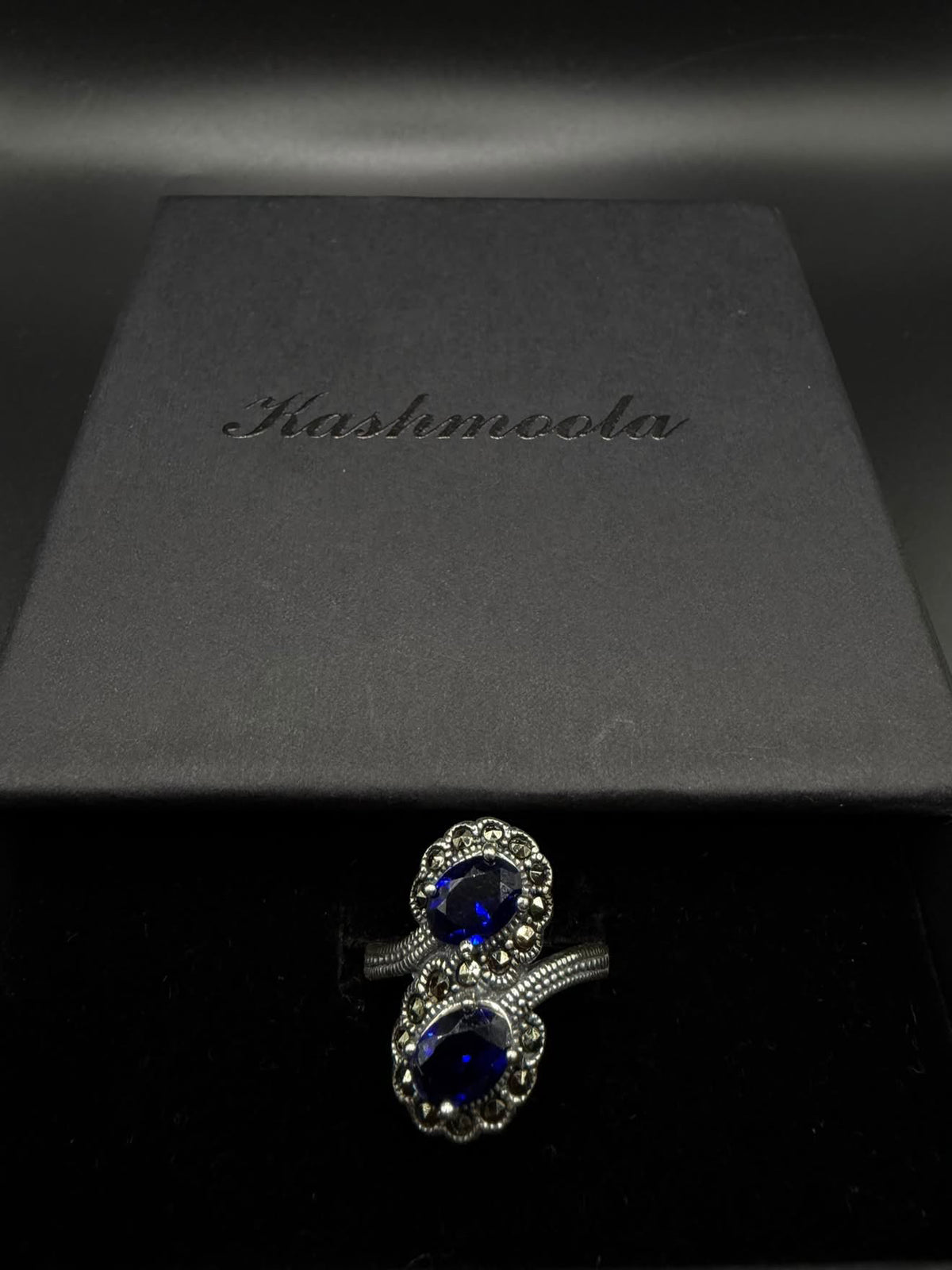 Vintage-Inspired Blue Stone 925 Sterling Silver Jewelry Set