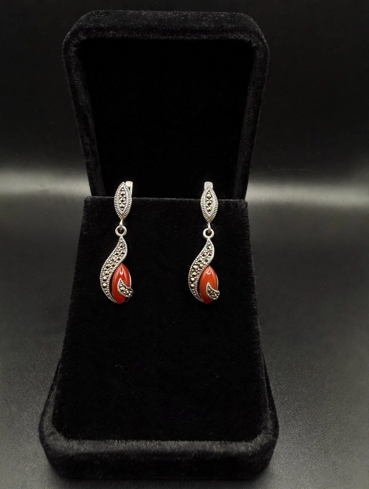 Modern Vintage Agate-Color 925 Sterling Silver Jewelry Set