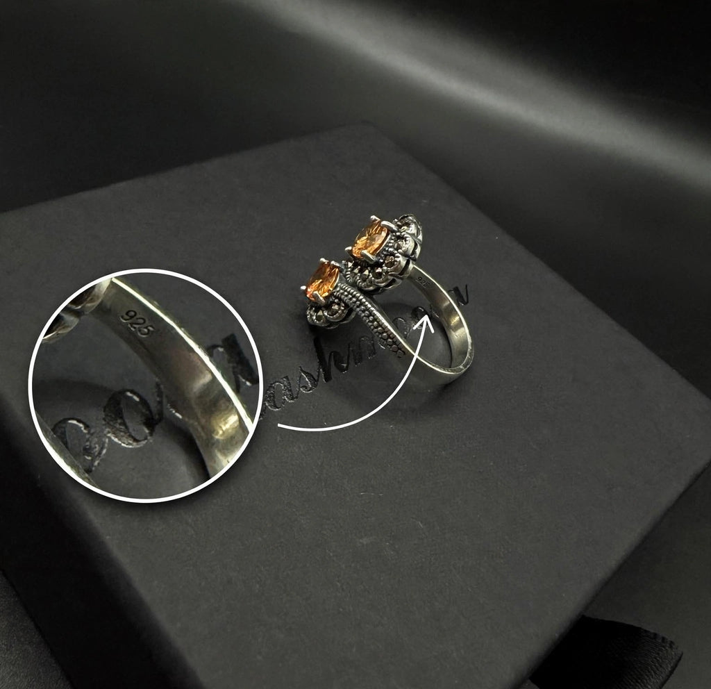 Vintage-Inspired Amber 925 Sterling Silver Jewelry Set