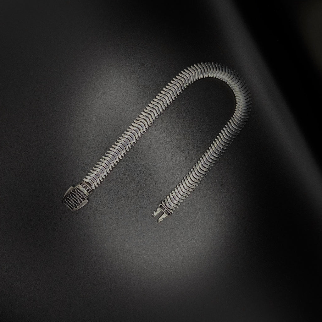 Genuine 925 Sterling Silver Woven Link Bracelet with a Polished Finish and Secure Box Clasp. Timeless Men's Jewelry for Everyday Wear and Special Occasions.