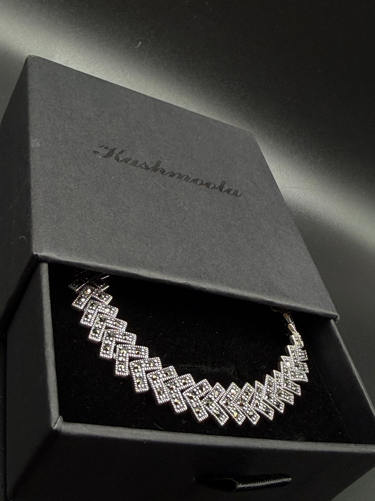 Women’s 925 Sterling Silver Bracelet with Marcasite-Inspired Details