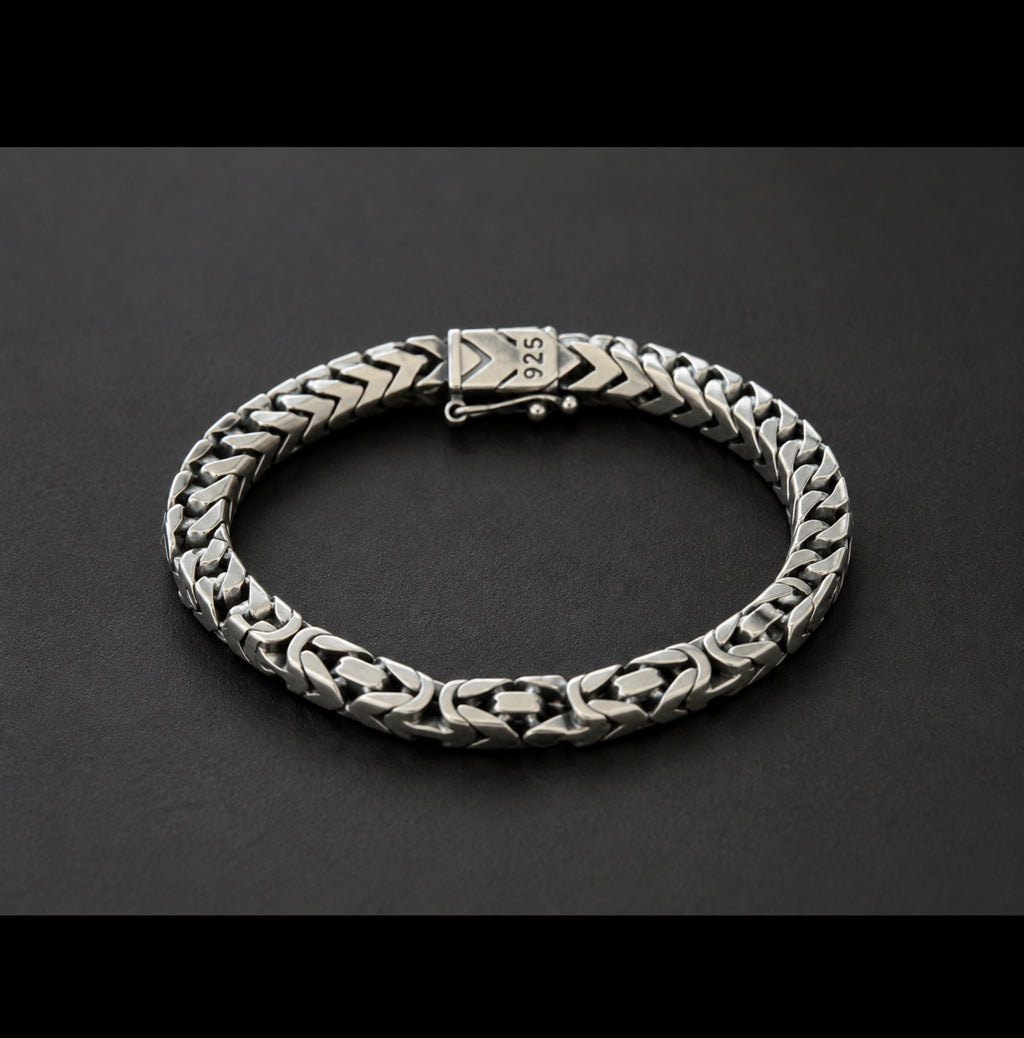 Men's 925 Sterling Silver Byzantine Bracelet