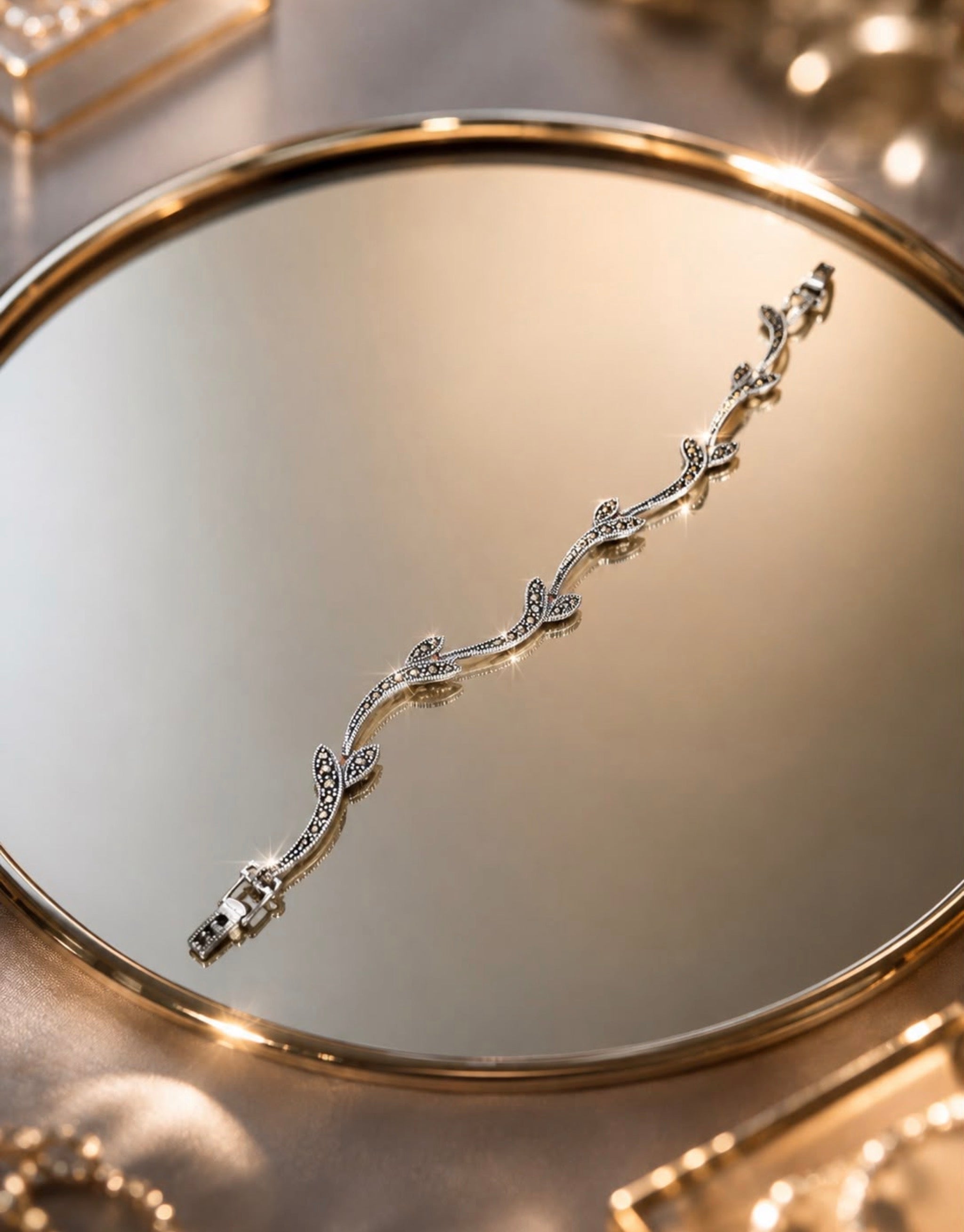 925 Sterling Silver Stone-Set Bracelet – 19 cm