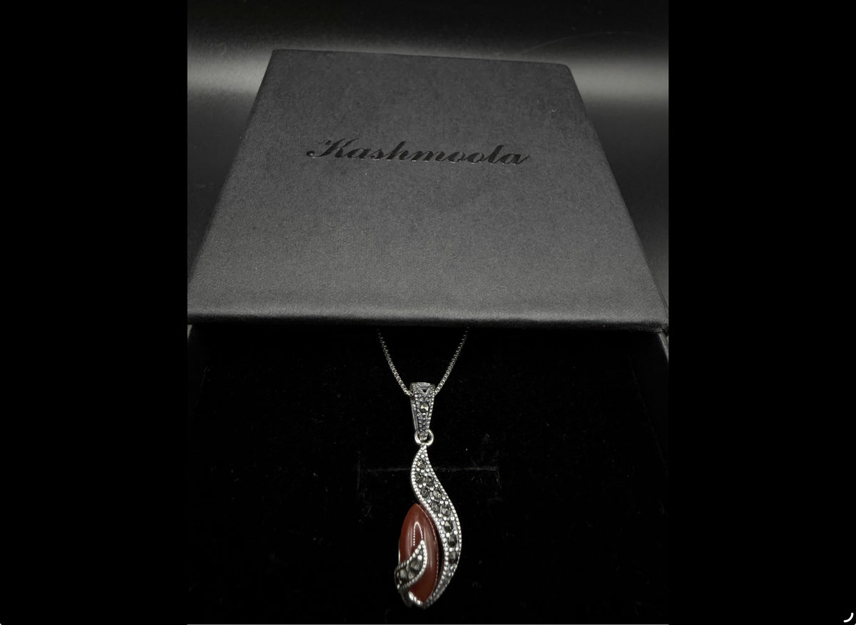 Modern Vintage Agate-Color 925 Sterling Silver Jewelry Set