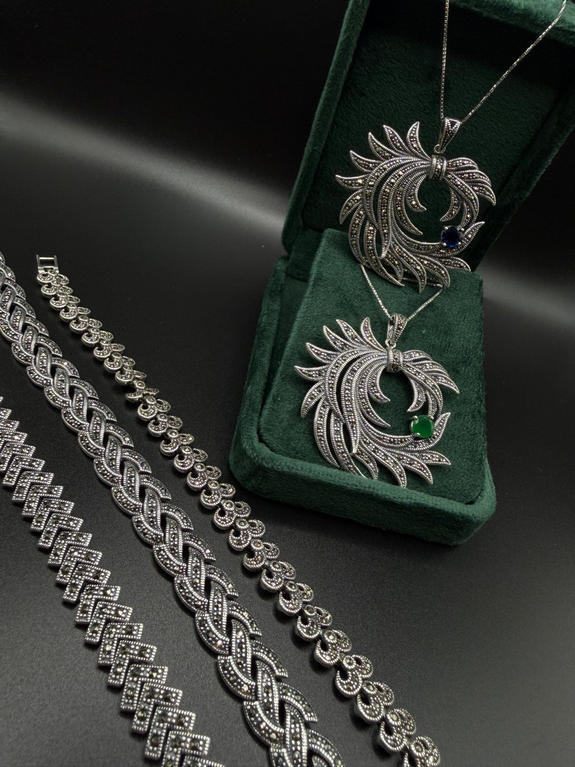 Vintage-Inspired 925 Sterling Silver Statement Pendant