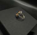 Vintage-Inspired Amber 925 Sterling Silver Jewelry Set