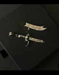 925 Sterling Silver Sword Necklace with Arabic Calligraphy "La Fata Illa Ali, La Saif Illa Zulfiqar" Pendant